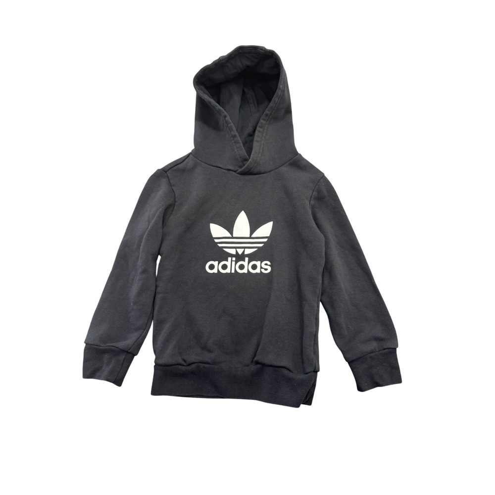 Adidas‎ Originals Trefoil Hoodie Kids Size 4T Black White Pullover Sweatshirt